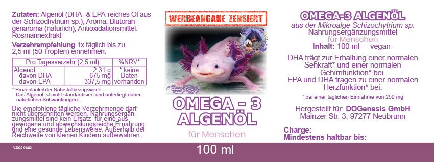 Omega - 3 Algenöl